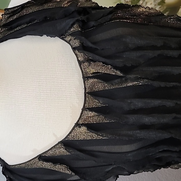 Black gold shimmery sleeveless shirt sheer Taylor Swift concert shirt - Picture 1 of 9